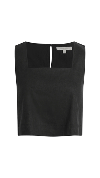 The Linen Abby Top, Black