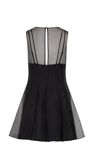 Ophelia Organza Mini Dress, Black