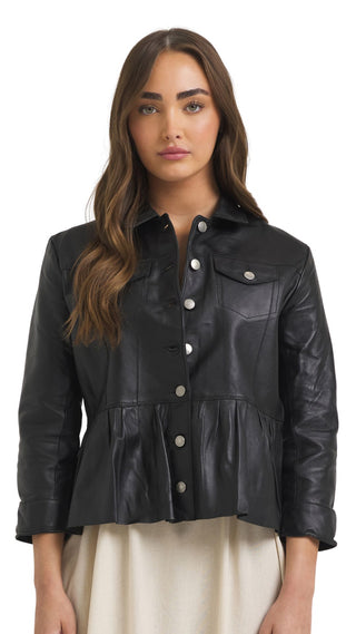 Brie Burnished Leather - Black