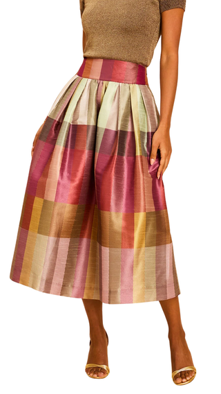 Miranda Ball Midi Skirt, Royal Tartan