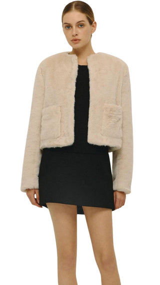 Rye Faux Fur Jacket - Ecru