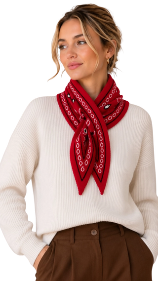 Thick Triangular Bandana - Red
