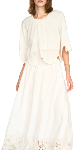 Bari Top - White Lotus Eyelet