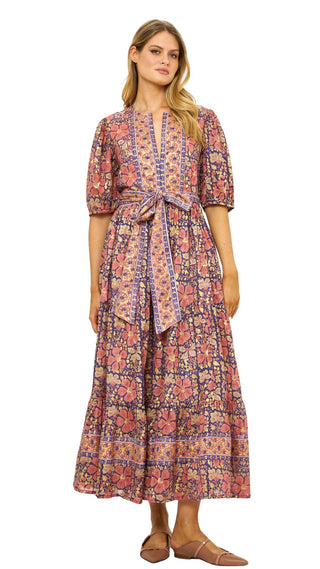 Puff Sleeve Maxi - MateraNavy
