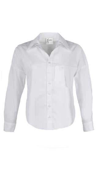Crop Andie Shirt Solid Silky Poplin - White