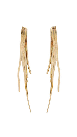 Skinny Gold Cascading Tassel Minimalist Earrings
