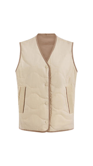 Lori Reversible Gilet - Ash Taupe/ Birch