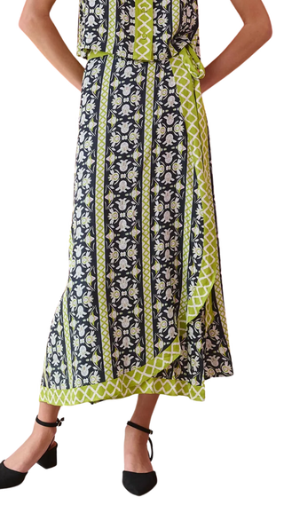 Cooper Wrap Skirt - Fleur de Lune Black