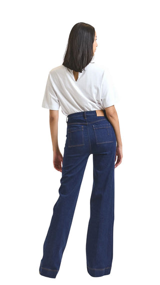 Talwyn Stretch Denim Jeans with Horsebit Detail - Park Wash