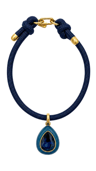 Lena Sapphire Resin And Sapphire Crystal Pear Drop Necklace