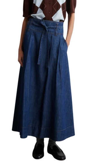 Evana Denim Skirt, Blue Denim