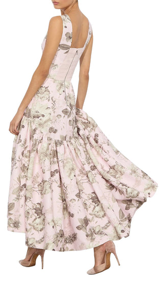 Lila Floral Linen-Blend Midi Dress - Meadow - Size 6