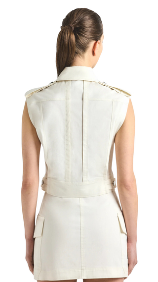 Illiana Stretch Twill Utility Vest - Soft White