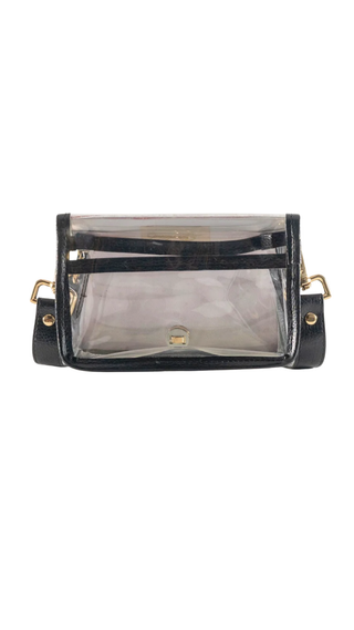 Petite Black Clear Stadium Bag With Bulldog - Black