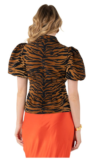 Britt Top - Tiger Jacquard