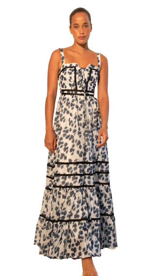 Antoinette Floral Maxi Dress - Poppy Blue